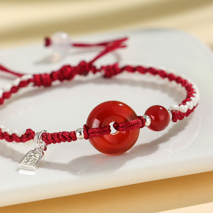 Bransoletka z klamrą szczęścia z zielonego awenturynu i agatu Buddha Stones - image 9