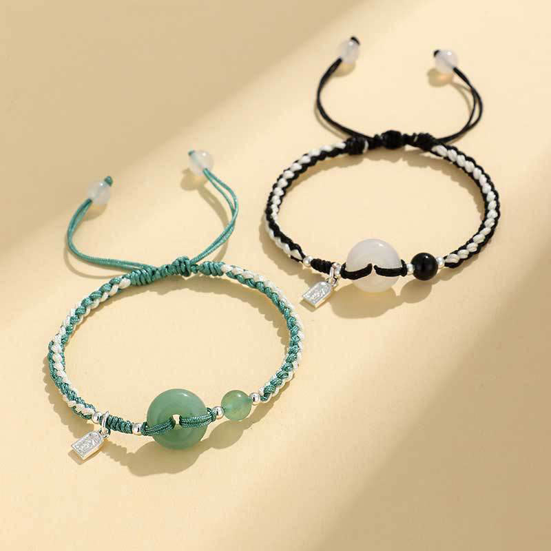 Bransoletka z klamrą szczęścia z zielonego awenturynu i agatu Buddha Stones - image 18