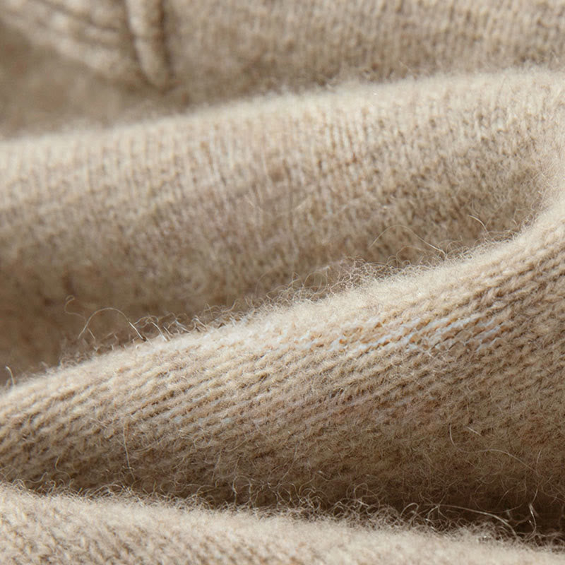 Męski sweter z długim rękawem z wełny z motywem Buddha Stones w jednolitym kolorze z chińskimi guzikami żaby - image 13