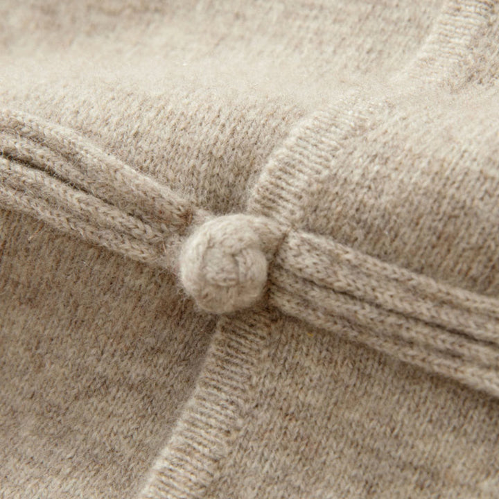 Męski sweter z długim rękawem z wełny z motywem Buddha Stones w jednolitym kolorze z chińskimi guzikami żaby - image 11