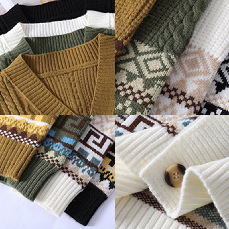 Sweter męski z długim rękawem i kieszeniami w stylu etnicznym z Buddha Stones - image 11