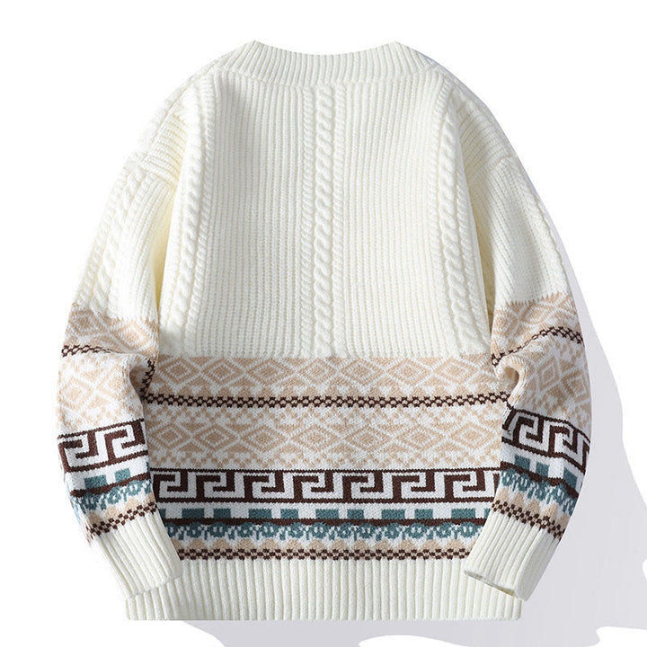 Sweter męski z długim rękawem i kieszeniami w stylu etnicznym z Buddha Stones - image 1