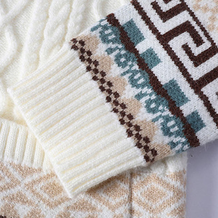 Sweter męski z długim rękawem i kieszeniami w stylu etnicznym z Buddha Stones - image 5