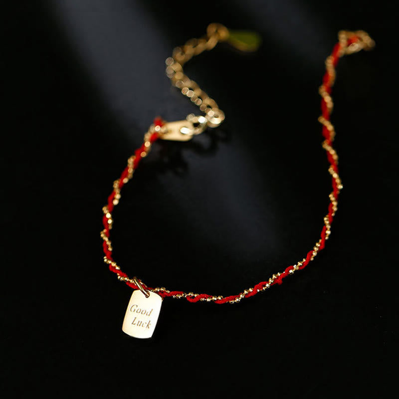 Bransoletka na szczęście z czerwonego sznurka z Buddha Stones ze srebra próby 925  - image 2