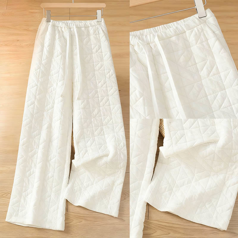 Damskie spodnie termiczne z szerokimi nogawkami i kieszeniami, w jednolitym kolorze, z kolekcji Buddha Stones - image 7