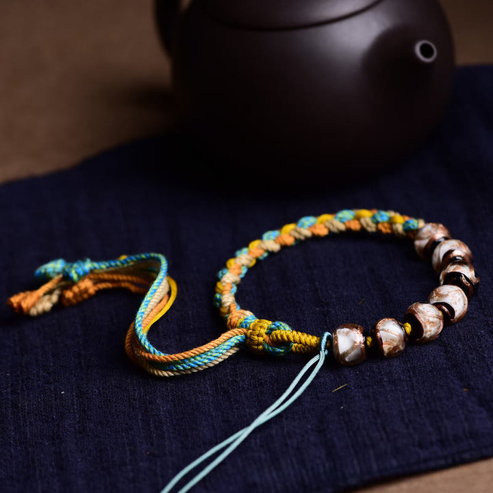 Bransoletka ze sznurka z Buddha Stones Liuli z Tybetu, życzenia zdrowia i bezpieczeństwa - image 8