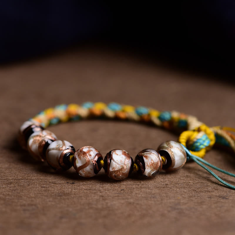 Bransoletka ze sznurka z Buddha Stones Liuli z Tybetu, życzenia zdrowia i bezpieczeństwa - image 7