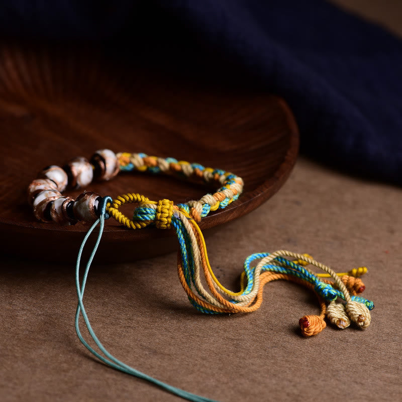 Bransoletka ze sznurka z Buddha Stones Liuli z Tybetu, życzenia zdrowia i bezpieczeństwa - image 9