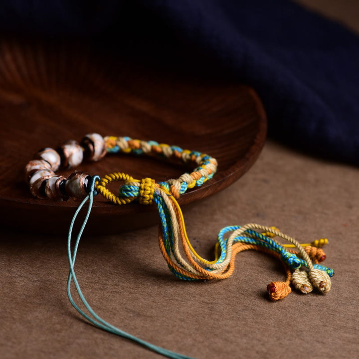 Bransoletka ze sznurka z Buddha Stones Liuli z Tybetu, życzenia zdrowia i bezpieczeństwa - image 9