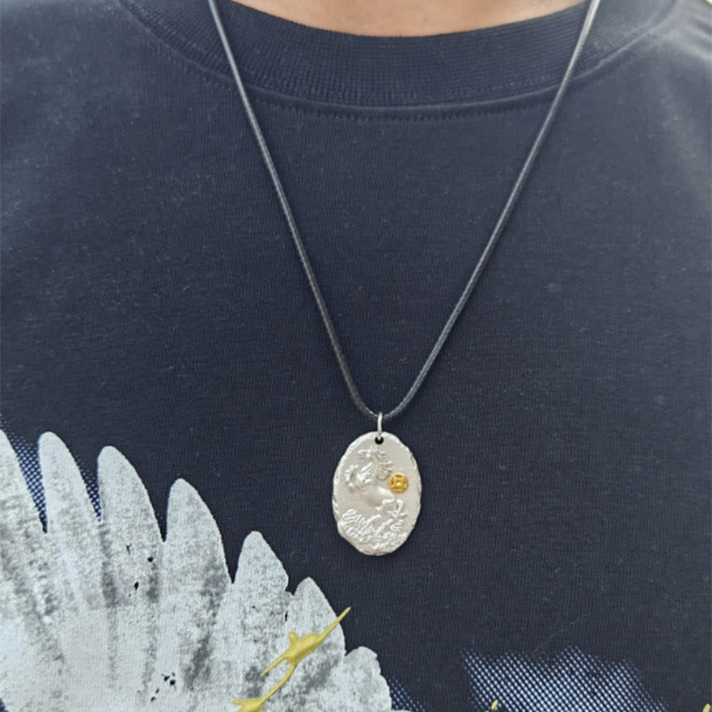 Buddha Stones 999 Srebro Sterling Rok Konia 925 Łańcuszek Naszyjnik Wisiorek Dobrobyt Srebro Sterling - image 4