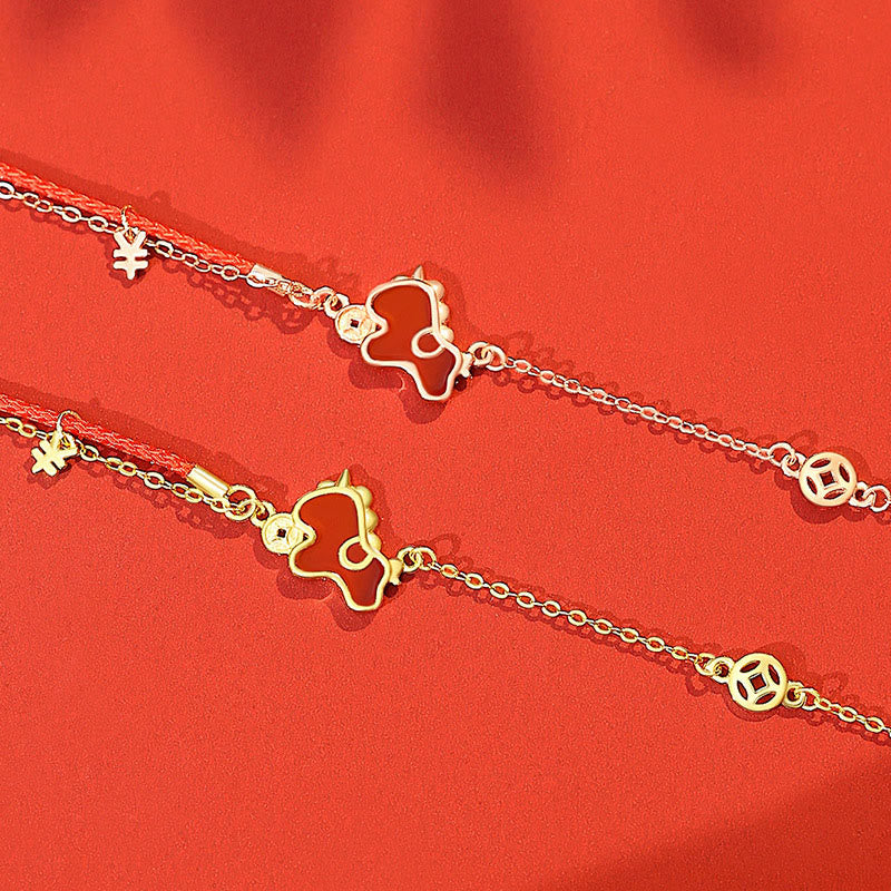 Kolczyki ochronne z asymetrycznymi Buddha Stones ze srebra próby 925 i czerwonym agatem z Roku Konia - image 13