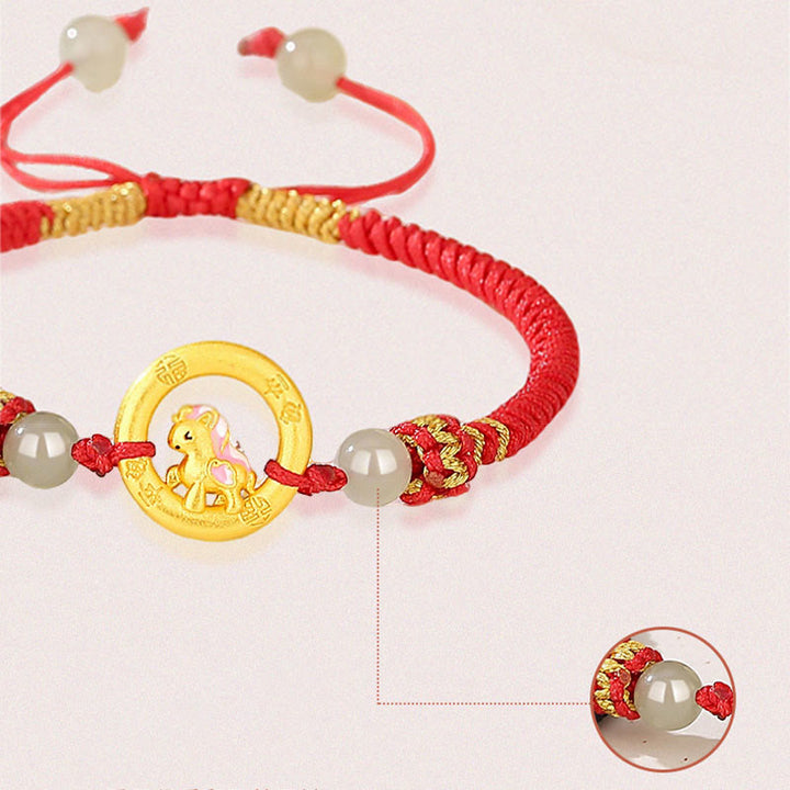 Bransoletka dla pary z zapięciem Peace Buckle Balance String z Buddha Stones ze srebra próby 925 i roku konia - image 9