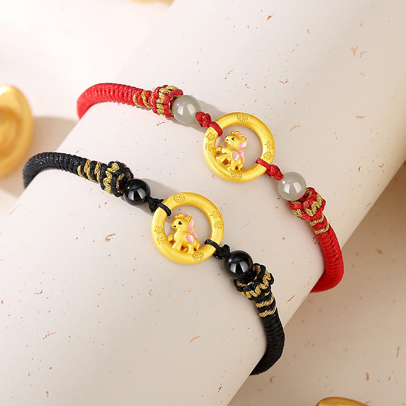 Bransoletka dla pary z zapięciem Peace Buckle Balance String z Buddha Stones ze srebra próby 925 i roku konia - image 12