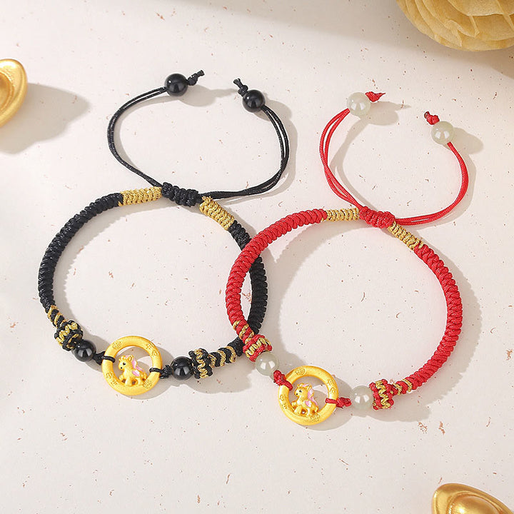 Bransoletka dla pary z zapięciem Peace Buckle Balance String z Buddha Stones ze srebra próby 925 i roku konia - image 10