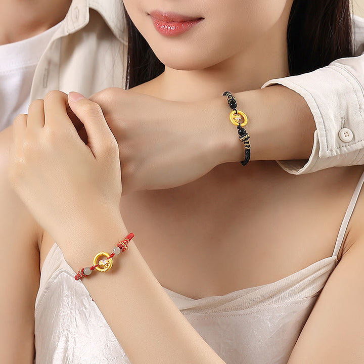 Bransoletka dla pary z zapięciem Peace Buckle Balance String z Buddha Stones ze srebra próby 925 i roku konia - image 13