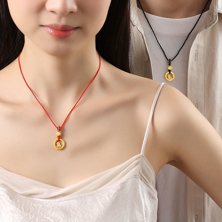 Bransoletka dla pary z zapięciem Peace Buckle Balance String z Buddha Stones ze srebra próby 925 i roku konia - image 23