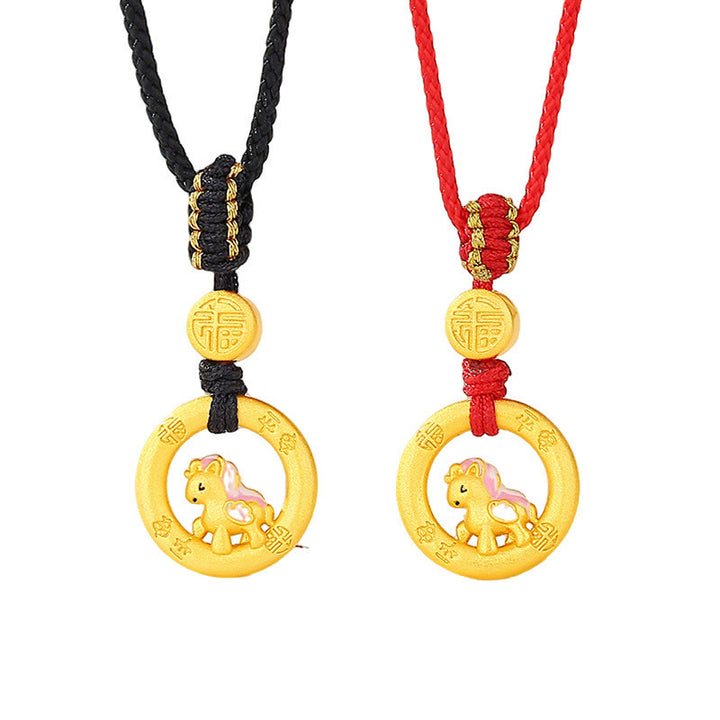 Bransoletka dla pary z zapięciem Peace Buckle Balance String z Buddha Stones ze srebra próby 925 i roku konia - image 22