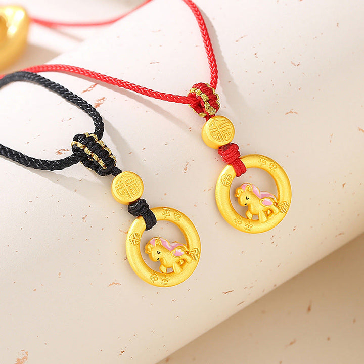 Bransoletka dla pary z zapięciem Peace Buckle Balance String z Buddha Stones ze srebra próby 925 i roku konia - image 21