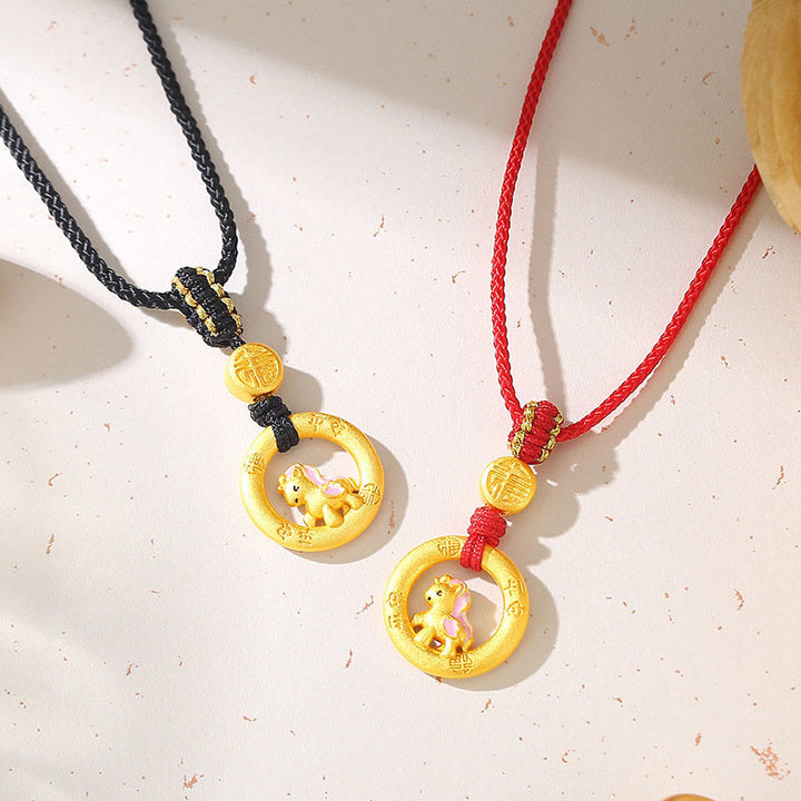 Bransoletka dla pary z zapięciem Peace Buckle Balance String z Buddha Stones ze srebra próby 925 i roku konia - image 20