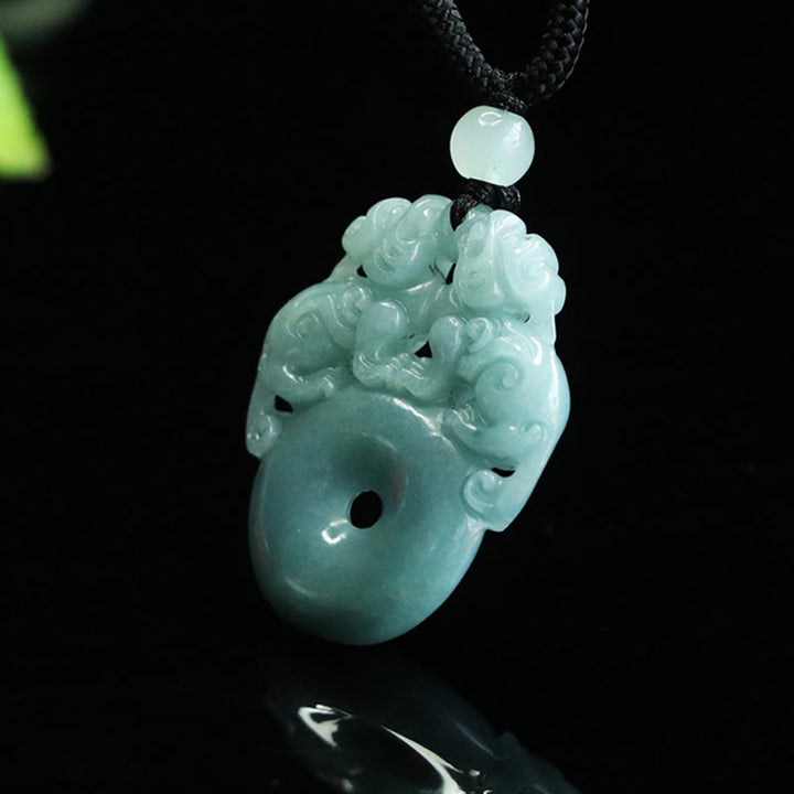 Naszyjnik z podwójnym jadeitem PiXiu z Buddha Stones , klamrą pokoju i bogactwem, zapewniający szczęście - image 6