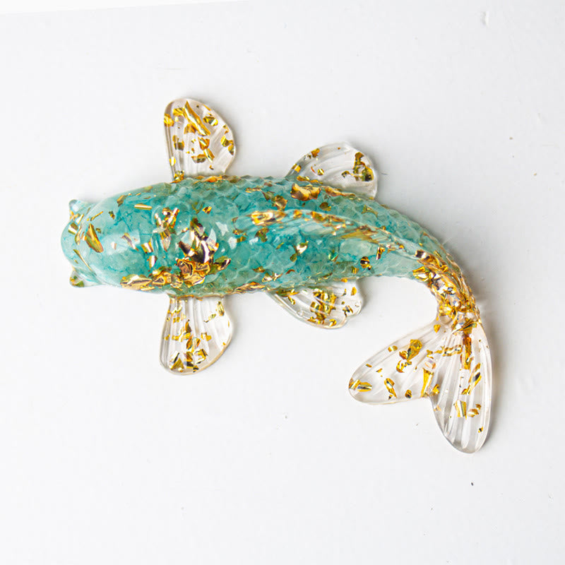 Kryształowe żetony z Buddha Stones , ryby Koi, żywica epoksydowa, dekoracja szczęścia  - Akwamaryn (60*40*20mm) - image 22