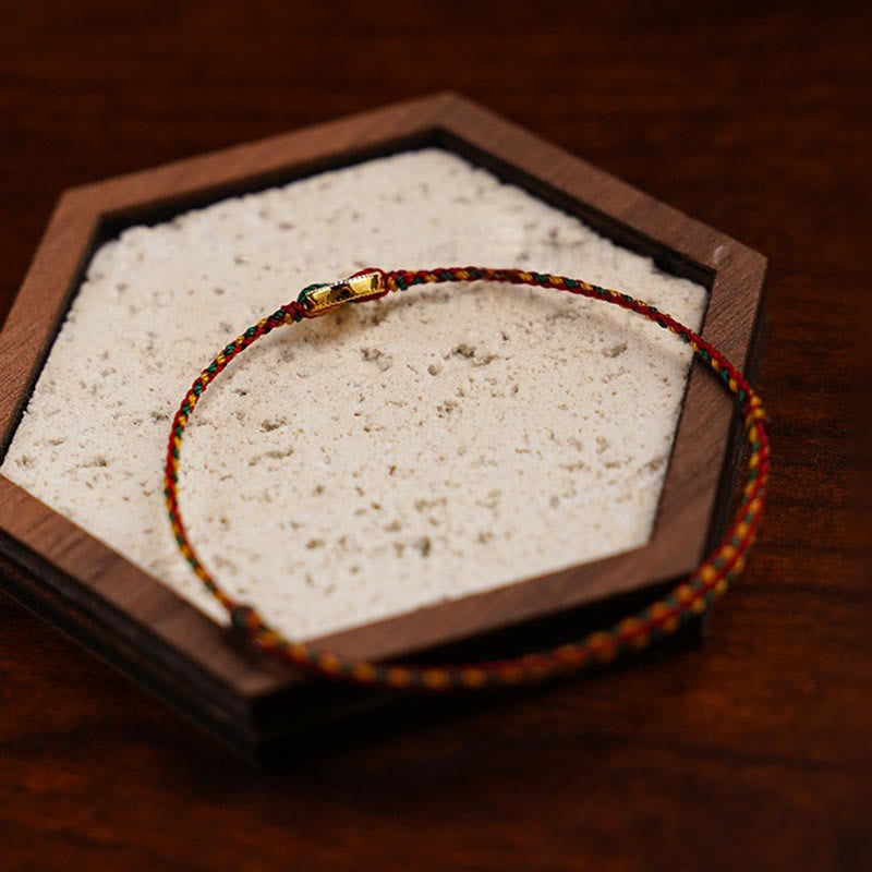 Ręcznie robione miedziane monety z Buddha Stones , zawieszka na kostkę, pleciony sznurek, regulowana bransoletka - image 2