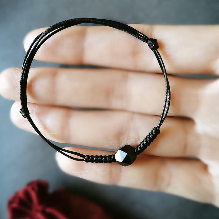 Bransoletka wzmacniająca z naturalnego czarnego obsydianu i Buddha Stones - image 6