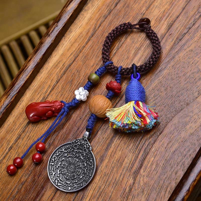 Buddha Stones, Chiński Zodiak, Dziewięć Pałaców, Osiem Diagramów, Budda Dzi Koralik, Brelok Spokoju - Lotos - image 1