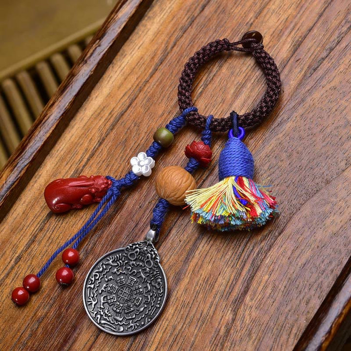 Buddha Stones, Chiński Zodiak, Dziewięć Pałaców, Osiem Diagramów, Budda Dzi Koralik, Brelok Spokoju - Lotos - image 1