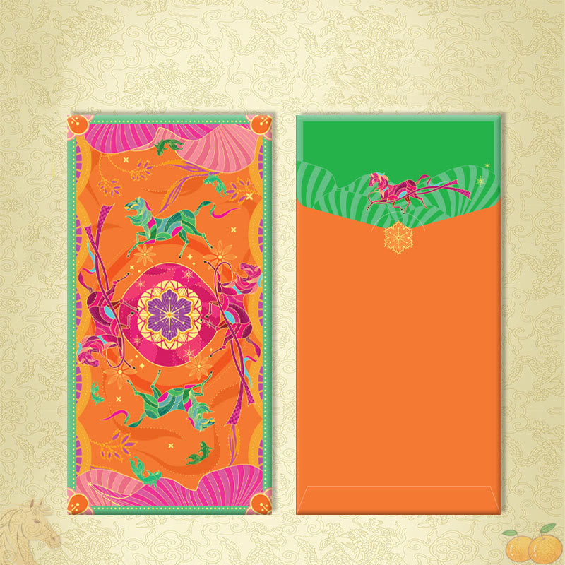 Buddha Stones 6 szt. Wielokolorowa chińska czerwona koperta na Rok Konia 2026 Nowy Rok - 6 szt. Powodzenia - image 11