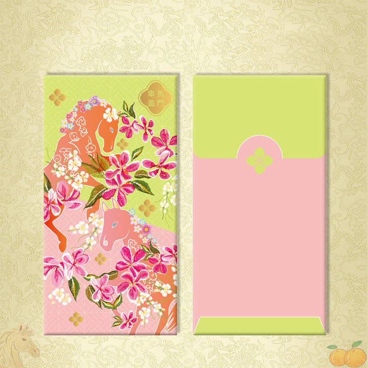 Buddha Stones 6 szt. Wielokolorowa chińska czerwona koperta na Rok Konia 2026 Nowy Rok - 6 szt. Prosperity wypełnia Twój dom - image 1