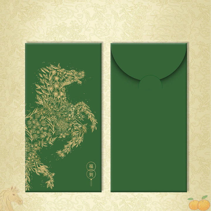 Buddha Stones 6 szt. Wielokolorowa chińska czerwona koperta na Rok Konia 2026 Nowy Rok - 6Pcs Fortune przybywa - image 9