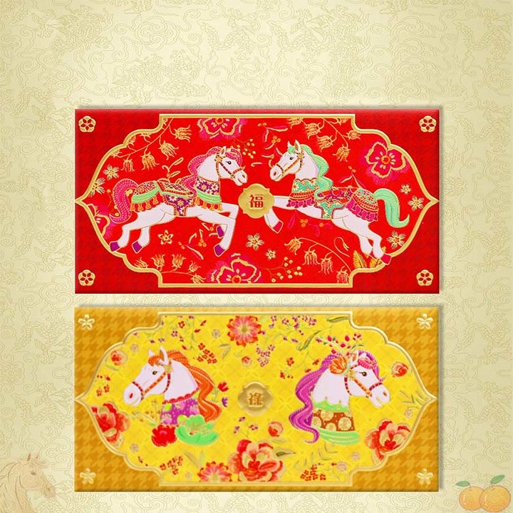 Buddha Stones 6 szt. Wielokolorowa chińska czerwona koperta na Rok Konia 2026 Nowy Rok - 6 sztuk błogosławieństw i dobrobytu - image 10