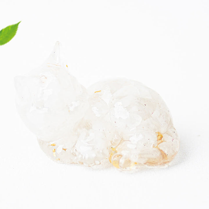 Kryształowe Buddha Stones z żywicy epoksydowej, mały kot, pozytywna dekoracja  - image 8