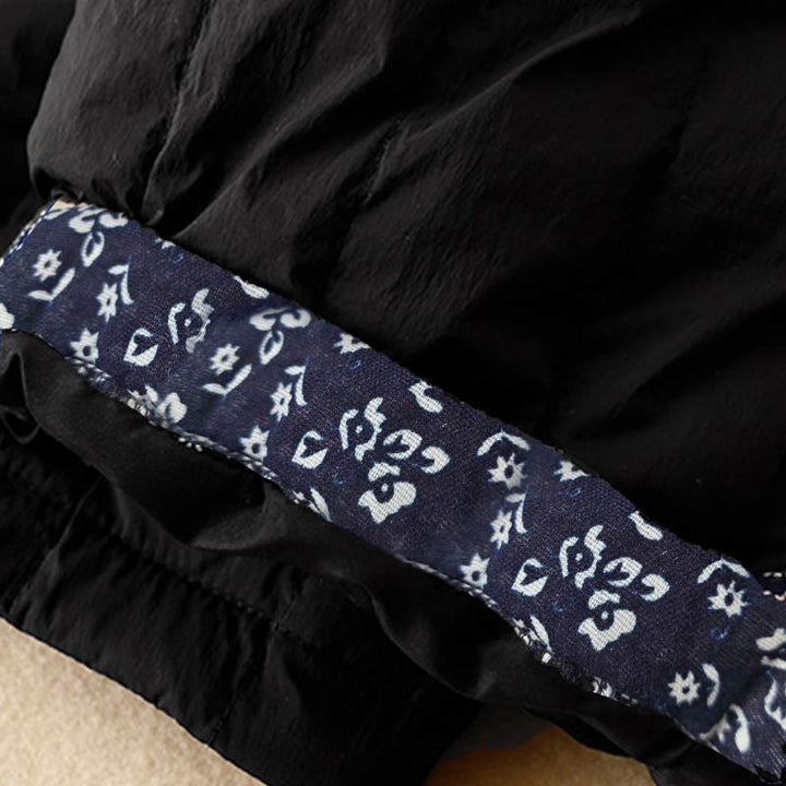 Damskie zimowe spodnie termiczne z bawełny z kieszeniami i patchworkiem Buddha Stones - image 11