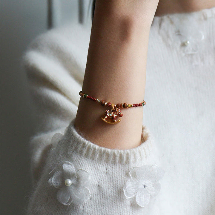 Buddha Stones Rok Konia Kapiąca Olej Miedziana Bransoletka Łaski Różnorodne Koraliki - image 6