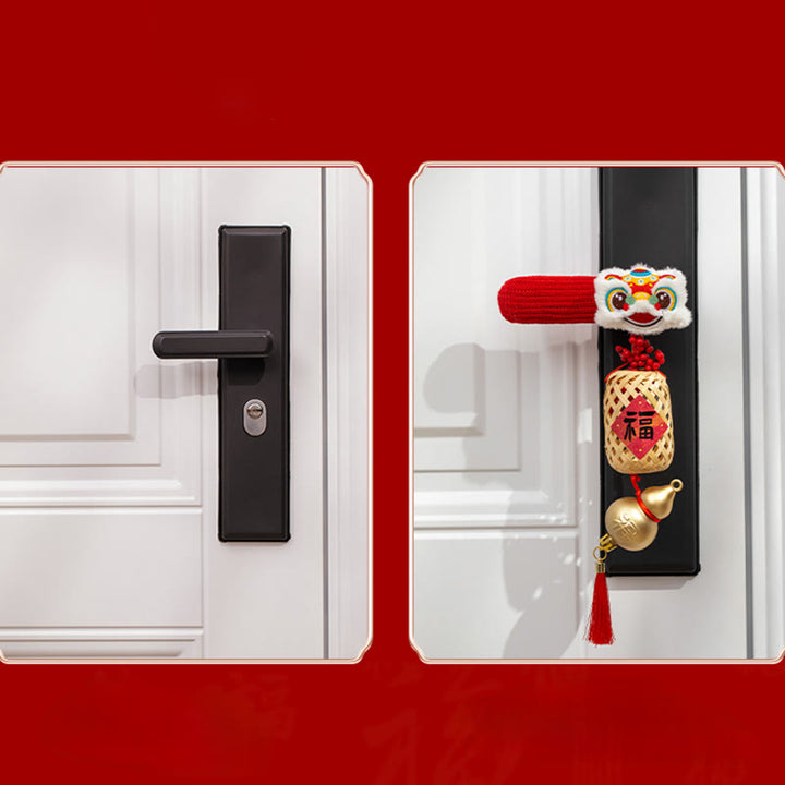 Buddha Stones Rok Konia Tańczący Lew Fu Postać Klamka Błogosławieństwo Dekoracja - image 6