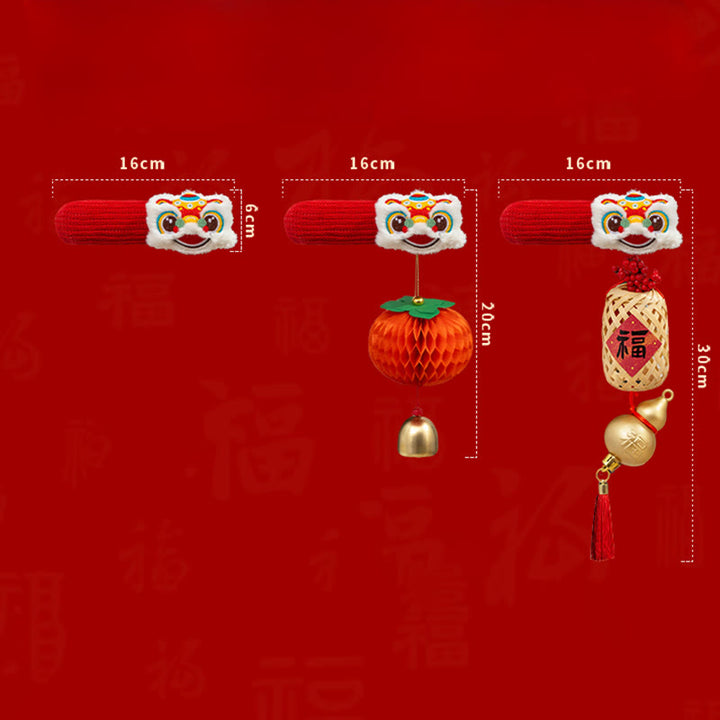 Buddha Stones Rok Konia Tańczący Lew Fu Postać Klamka Błogosławieństwo Dekoracja - image 11