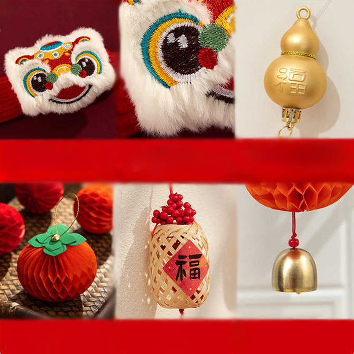 Buddha Stones Rok Konia Tańczący Lew Fu Postać Klamka Błogosławieństwo Dekoracja - image 12