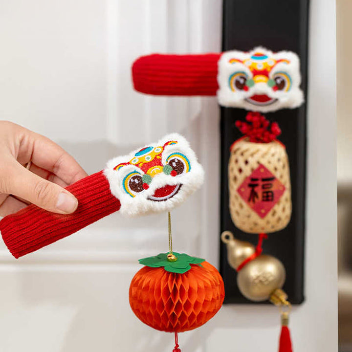 Buddha Stones Rok Konia Tańczący Lew Fu Postać Klamka Błogosławieństwo Dekoracja - image 0