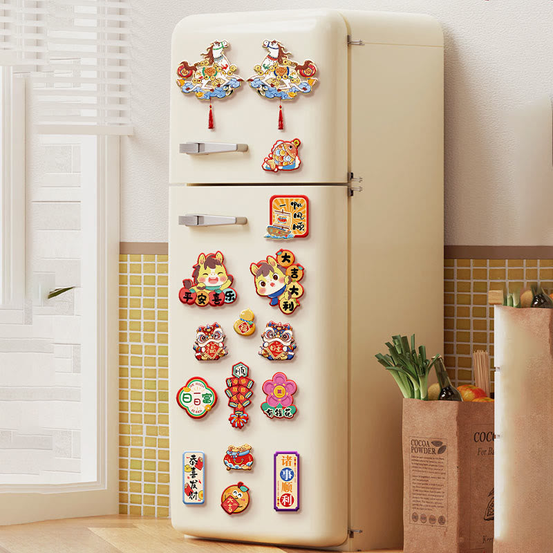 Buddha Stones, Rok Konia, Lodówka, Magnes, Tył, Dekoracja Błogosławieństw - image 10