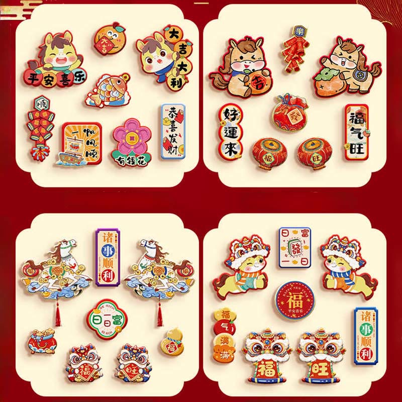 Buddha Stones, Rok Konia, Lodówka, Magnes, Tył, Dekoracja Błogosławieństw - image 7