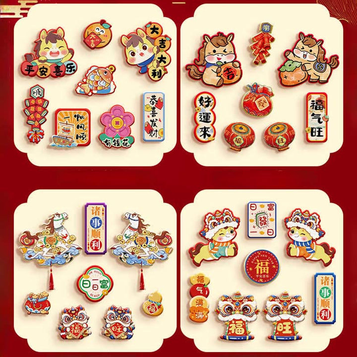 Buddha Stones, Rok Konia, Lodówka, Magnes, Tył, Dekoracja Błogosławieństw - image 7