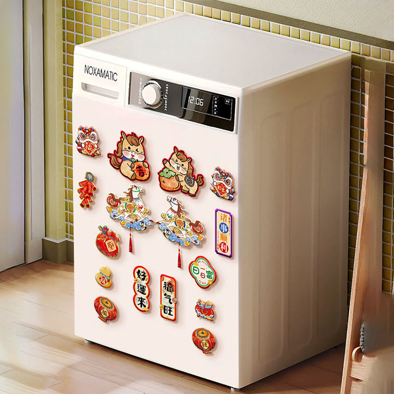 Buddha Stones, Rok Konia, Lodówka, Magnes, Tył, Dekoracja Błogosławieństw - image 11