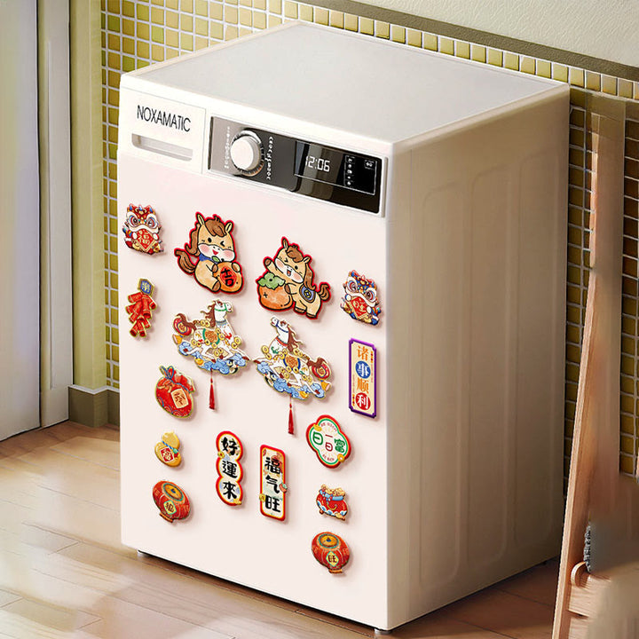 Buddha Stones, Rok Konia, Lodówka, Magnes, Tył, Dekoracja Błogosławieństw - image 11