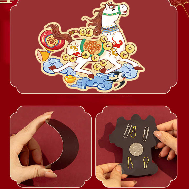 Buddha Stones, Rok Konia, Lodówka, Magnes, Tył, Dekoracja Błogosławieństw - image 20