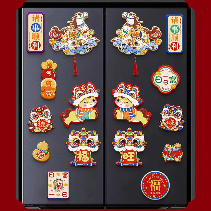 Buddha Stones, Rok Konia, Lodówka, Magnes, Tył, Dekoracja Błogosławieństw - image 13