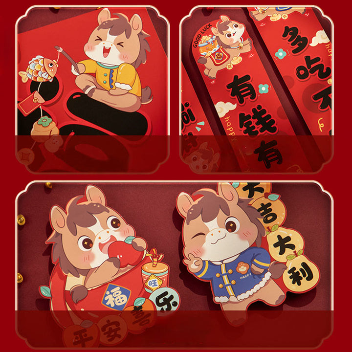 Buddha Stones Rok Konia Magnetyczny Festiwal Wiosny Wzór Chwostów Błogosławieństwa Wiosenne Pary  - image 4