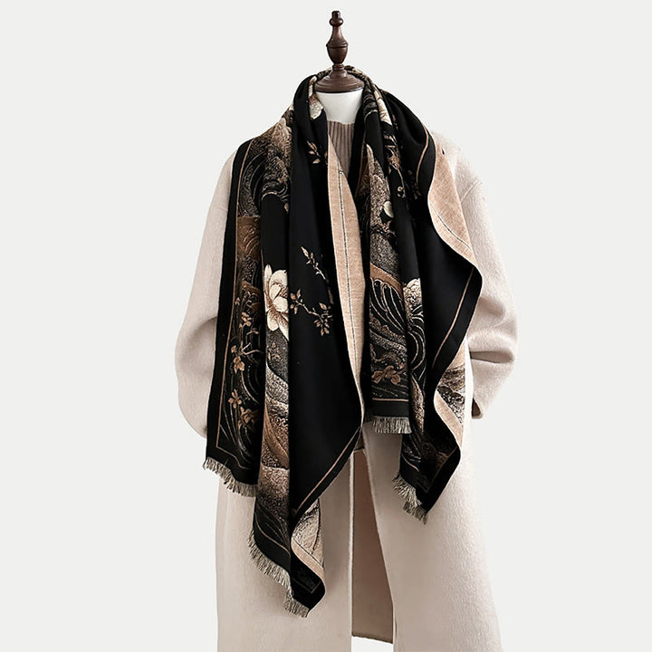 Buddha Stones, kwiaty lotosu, wzór fal oceanicznych, miękki szalik z frędzlami - image 3