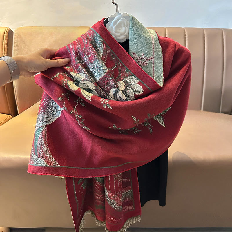 Buddha Stones, kwiaty lotosu, wzór fal oceanicznych, miękki szalik z frędzlami - image 7